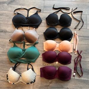 Victoria's Secret & VS Pink Lot of 9 Bras Size 34D Multicolor